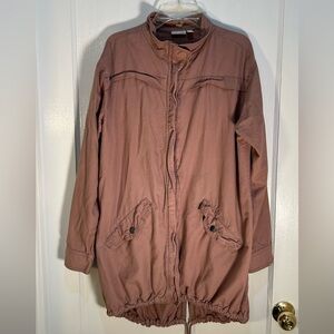 BP Small Women’s Boyfriend Jacket Pink/Tan Baggy Long Sleeve Loads of Pockets